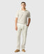 Rodd & Gunn - Galdfield Knit Polo - Cream worn by a model, showcasing its geometric stitch design and breathable fabric.