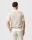 Rodd & Gunn - Galdfield Knit Polo - Cream featuring a geometric stitch design from the back view for a stylish summer look.