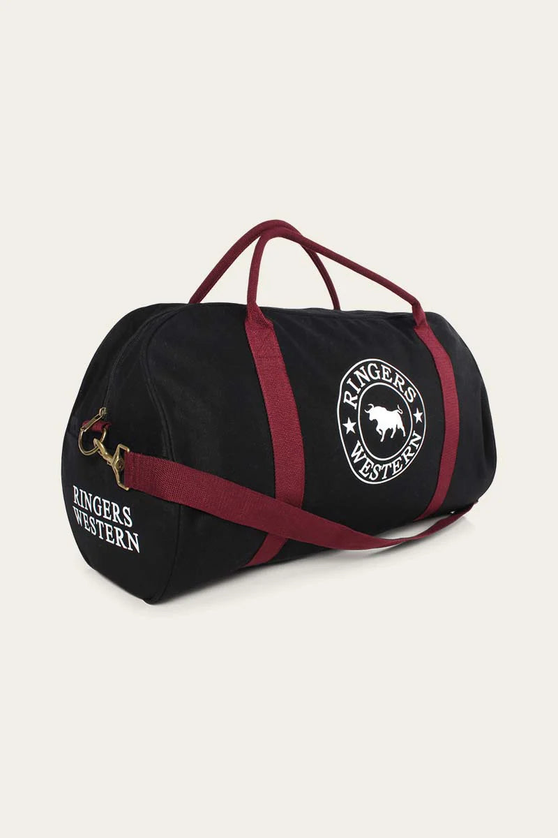Ringers Western - Gundagai Duffle Bag - Black/Maroon