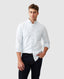 Rodd & Gunn - Gunn Oxford Shirt - Stripe - Capri - MULTIBUY worn by a man in a casual pose.