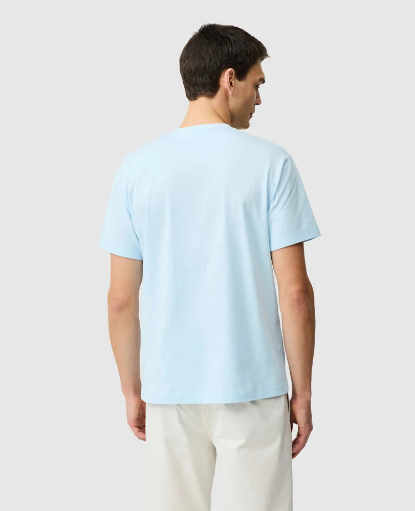 Rodd & Gunn - The Gunn T-Shirt 2.0 - Ice Blue - MULTIBUY - Back view of a man wearing the ice blue crew neck T-shirt.