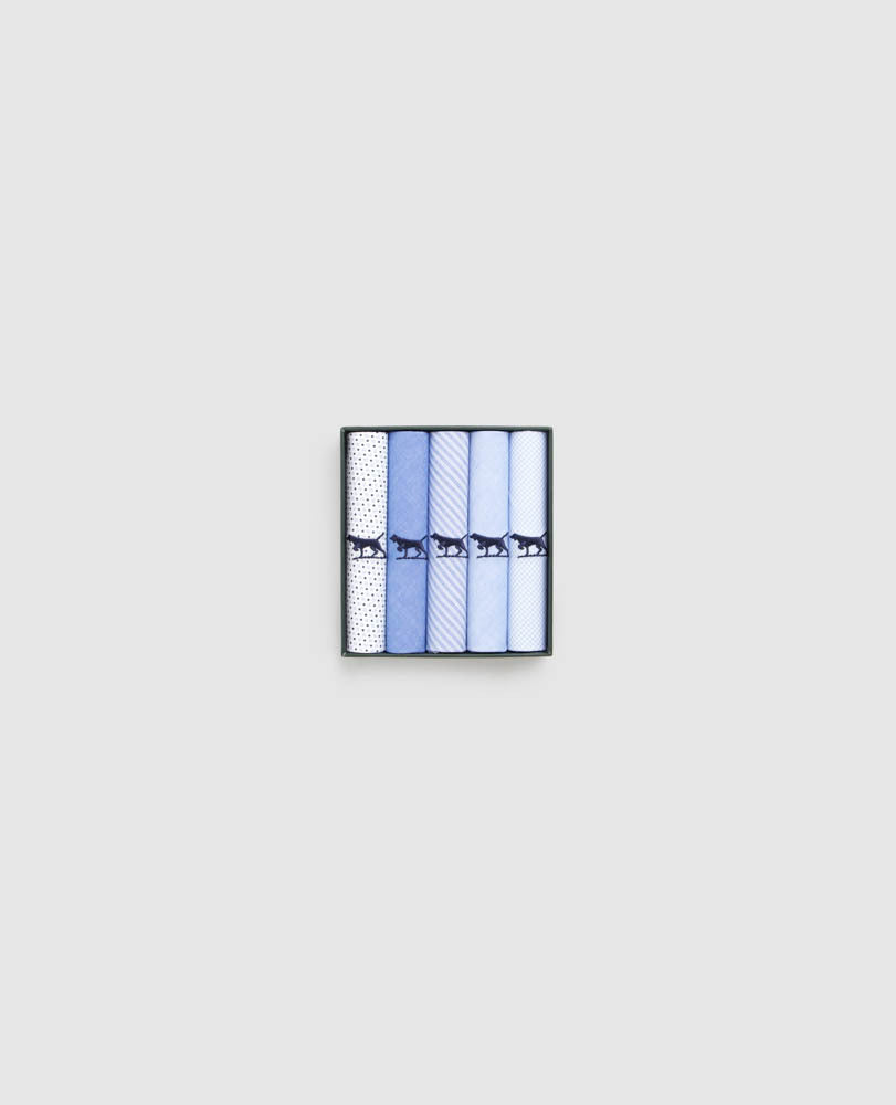 Rodd & Gunn - The Gunner Handkerchief 5 Pack - Light Blue Multi