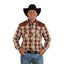 Ringers Western - Hamersley Western Shirt - Chocolate worn by a cowboy, showcasing its plaid design and western yoke panels.