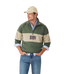 R.M.Williams - Heritage Quarter Zip Sweatshirt - Spruce Green & Beige