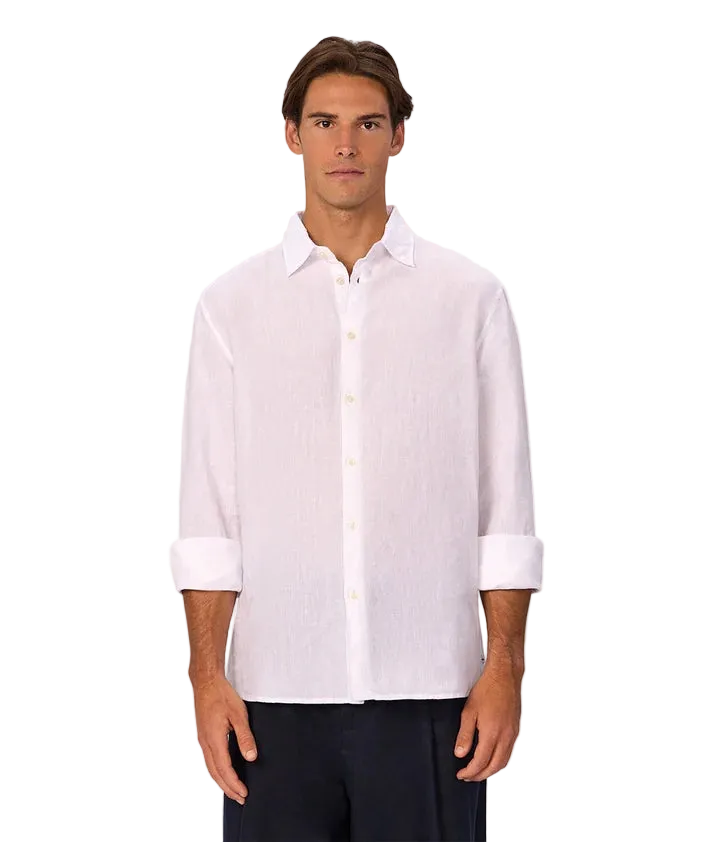 Industrie - St Martins Long Sleeve Linen Shirt - Winter White