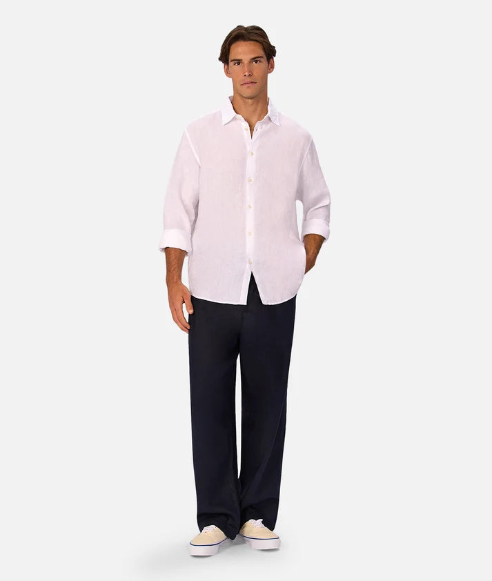 Industrie - St Martins Long Sleeve Linen Shirt - Winter White