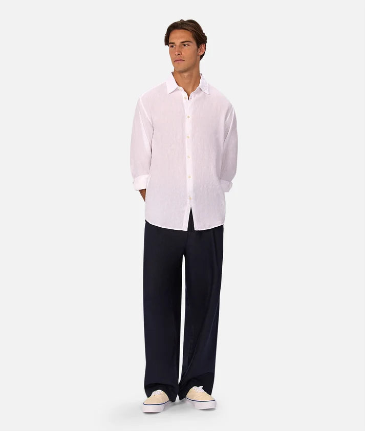 Industrie - St Martins Long Sleeve Linen Shirt - Winter White