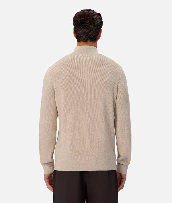 Industrie - The New England Zip Neck Knit - Grain Marle