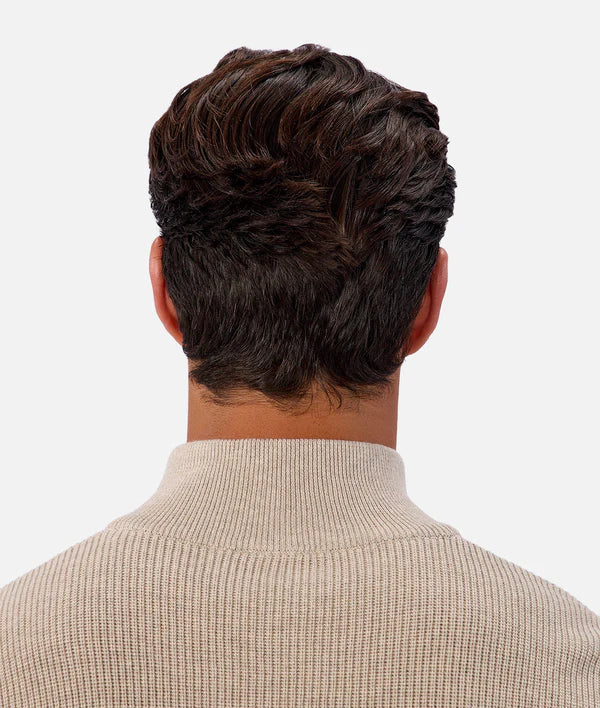 Industrie - The New England Zip Neck Knit - Grain Marle