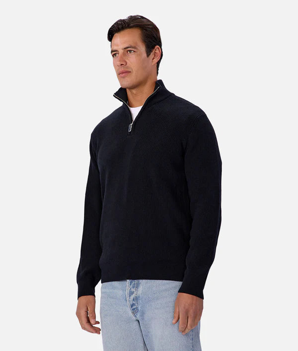 Industrie - The New England Zip Neck Knit - Naval