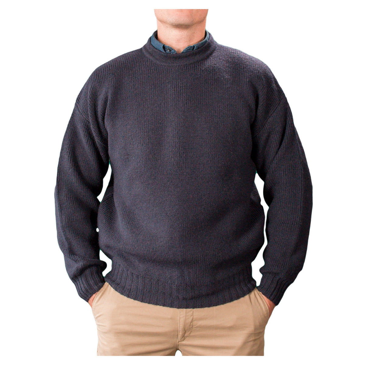 Ansett Clothing - Pure Wool Crew Neck Jumper - Navy