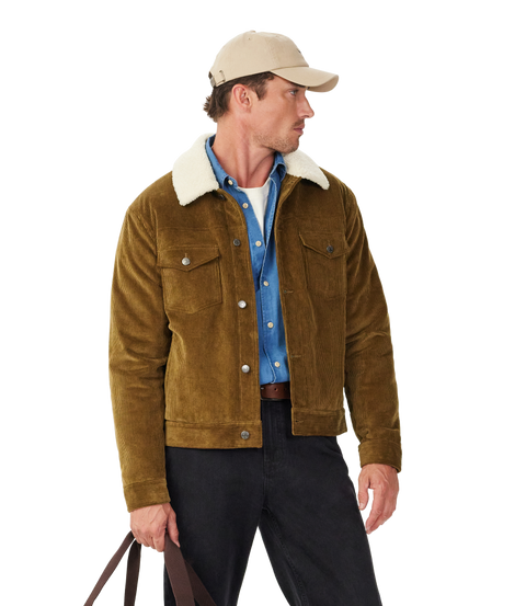 R.M.Williams - Dawson Mens Cord Trucker Jacket - Sand