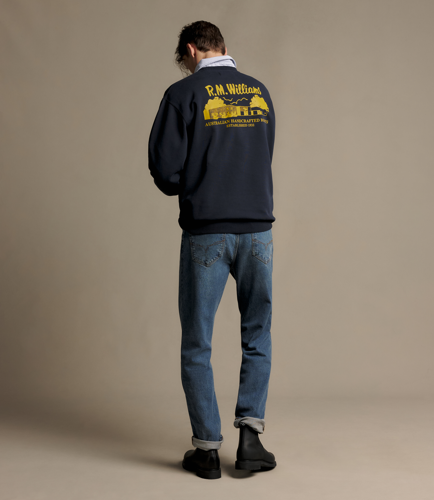 R.M.Williams - Workshop Crew Sweatshirt - Navy