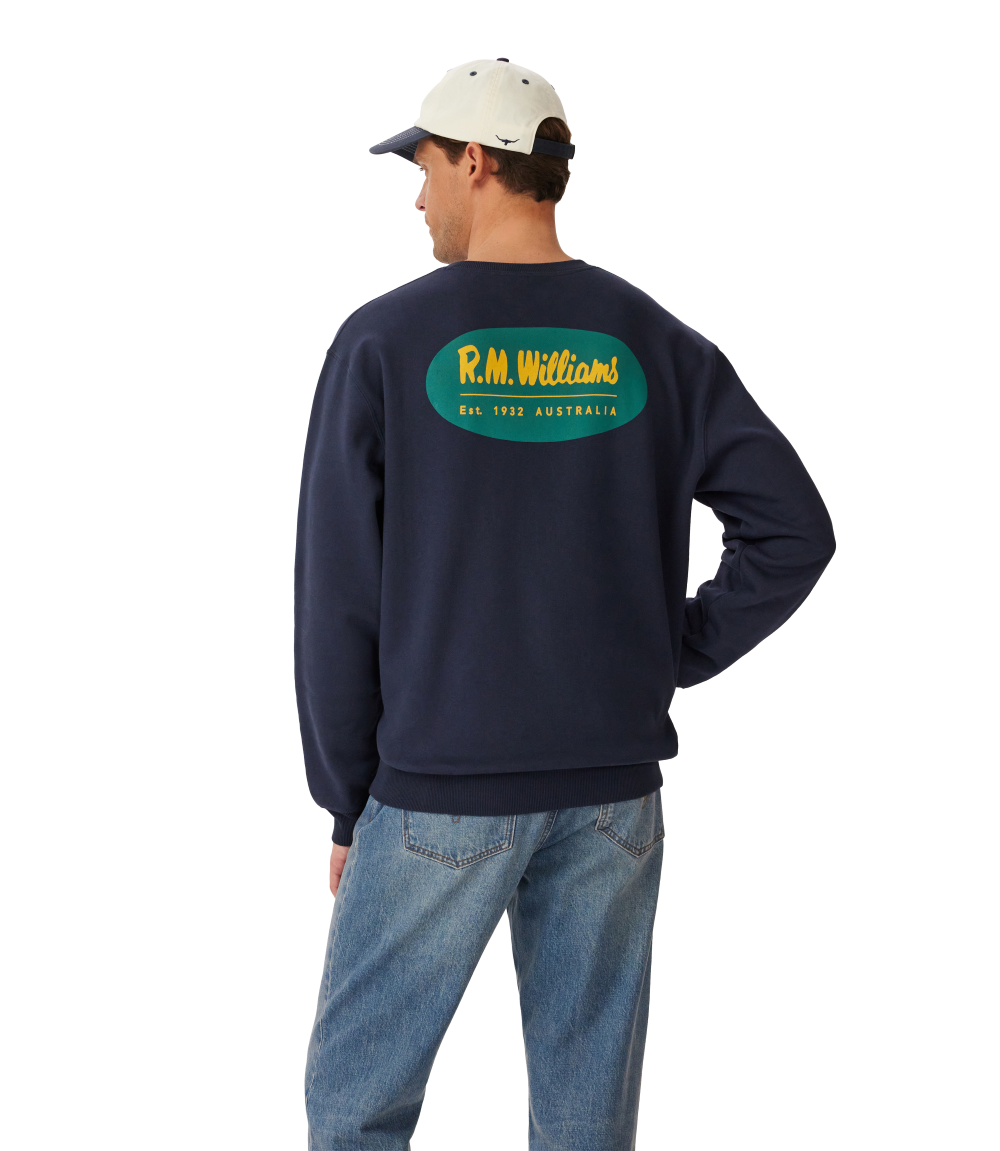 R.M.Williams - 90s Logo Sweatshirt - Vintage Navy