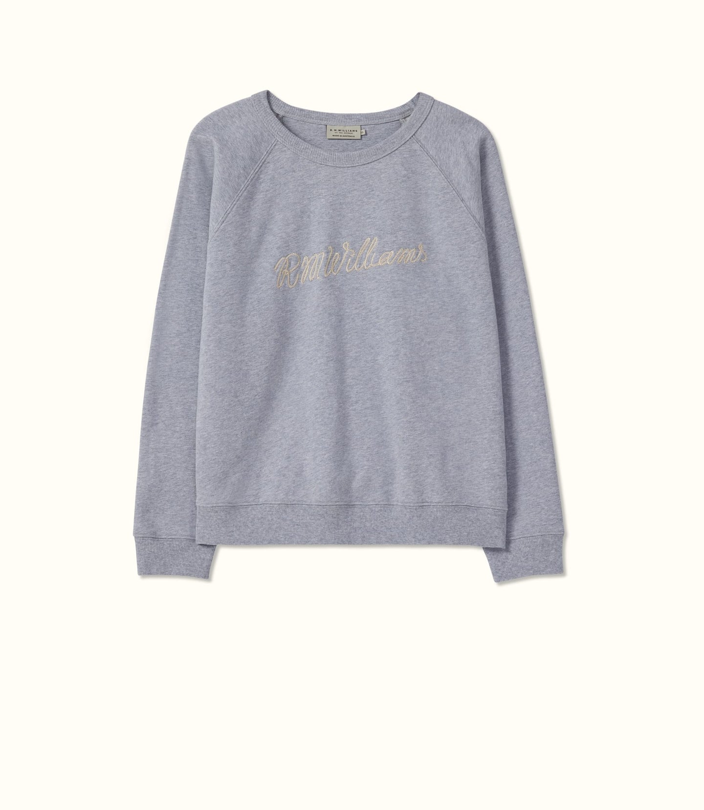 R.M. Williams Rope Raglan Crew - Grey Marle