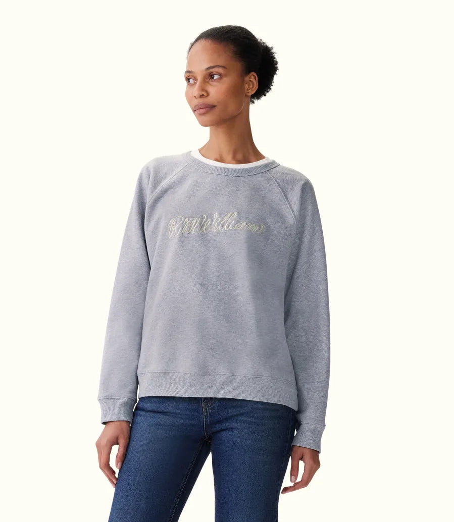 R.M. Williams Rope Raglan Crew - Grey Marle