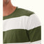 RM Williams - Copley T-Shirt - Striped - Olive Green  White