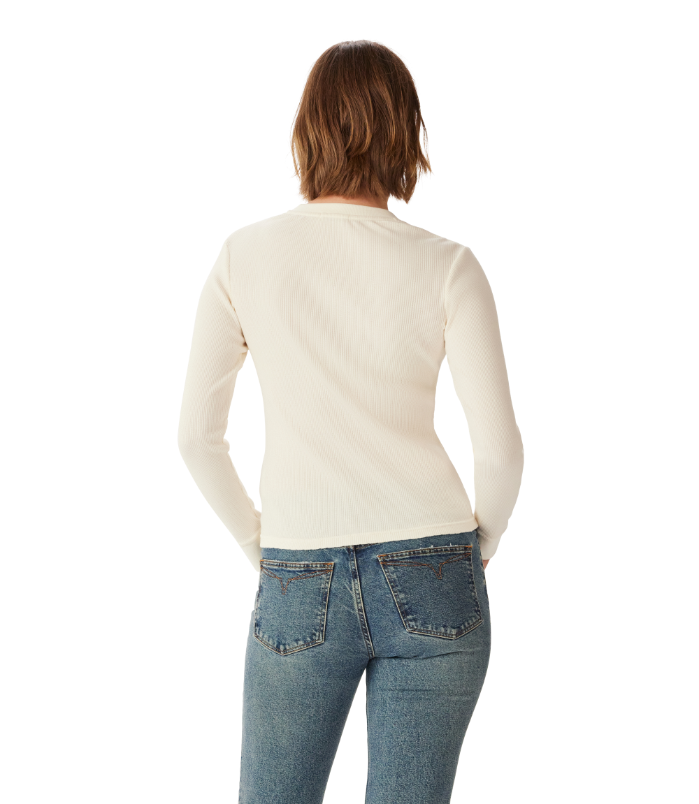 R.M.Williams - Avoca Ribbed Henley - Ivory