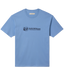R.M.Williams - Outfitter T-Shirt - Soft Blue featuring a crew neck and branded print on a soft blue background.