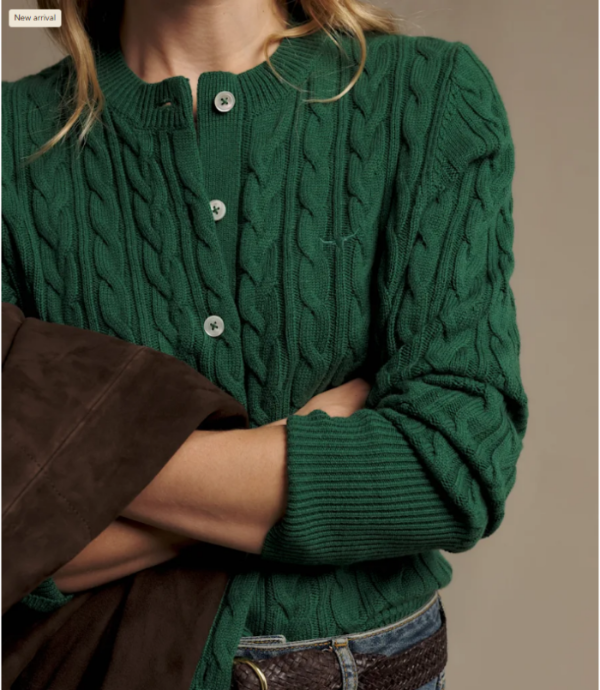 KGR00WB4G01-R.M.Williams - Seaforth cable-knit cardigan - Palm Green