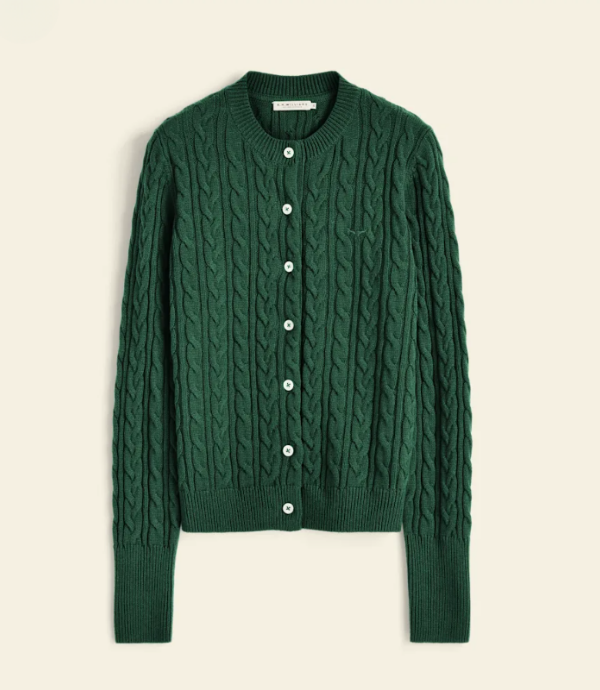 KGR00WB4G01-R.M.Williams - Seaforth cable-knit cardigan - Palm Green
