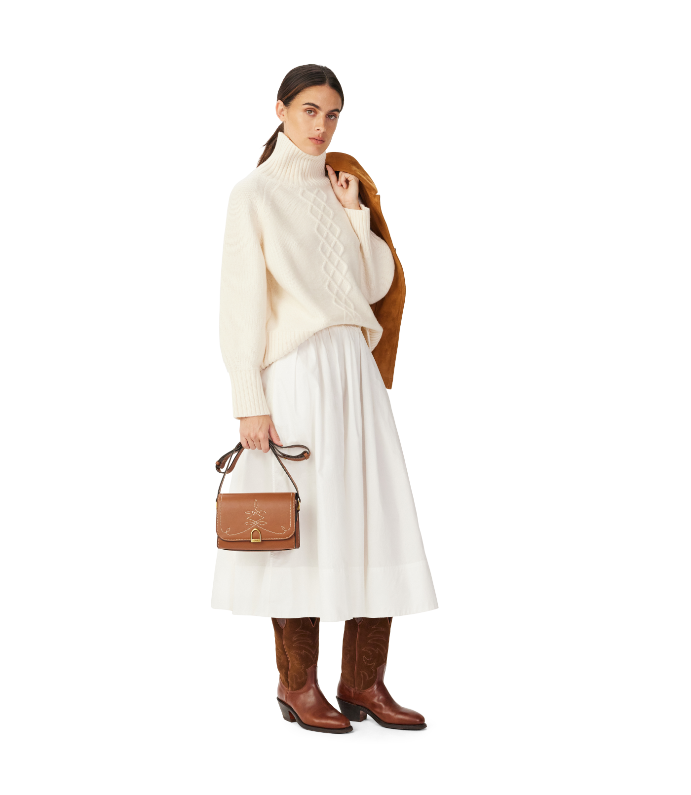 R.M.Williams - Womens Bower Lambswool Cable Knit Jumper - Cream