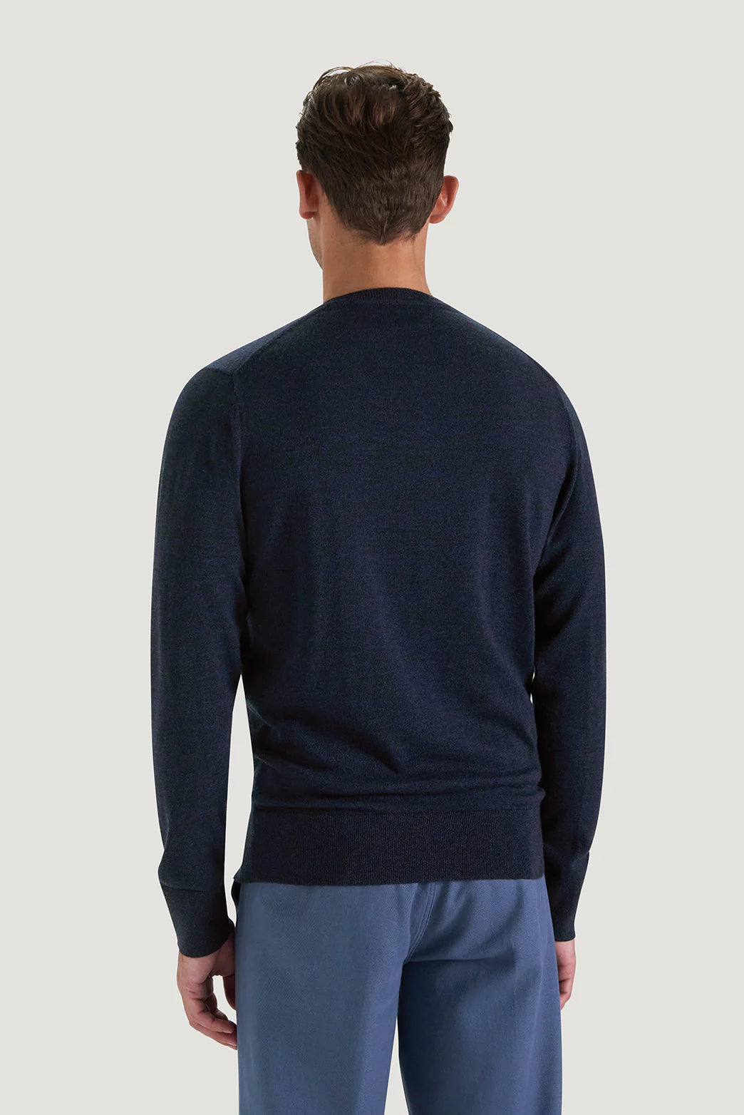 M.J. Bale - Sandringham Merino Crew Knit - Midnight Melange