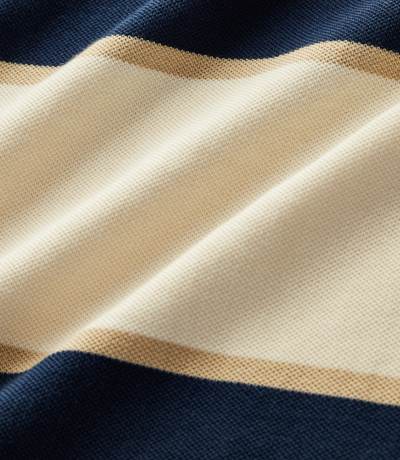 R.M.Williams - Balmain Stripe Polo - Ecru Navy
