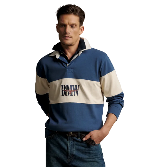 R.M.Williams - Heritage Panel Rugby - Mid Blue