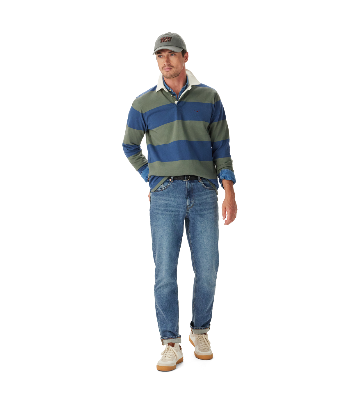 R.M.Williams - Jones Stripe Rugby - Ensign Blue/Spruce Green