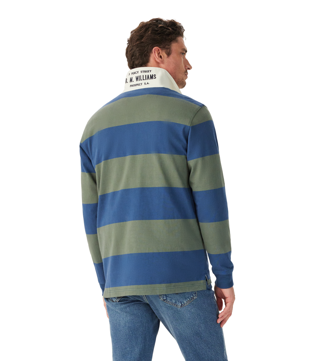 R.M.Williams - Jones Stripe Rugby - Ensign Blue/Spruce Green