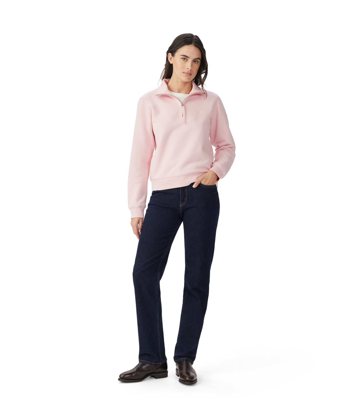 R.M.Williams - Trickett Quarter Zip Sweatshirt - Pink