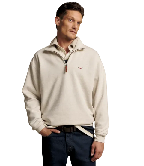 R.M.Williams - Mulyungarie 1/4 Zip Sweat - Ecru Marle