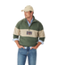 R.M.Williams - Heritage Quarter Zip Sweatshirt - Spruce Green & Beige
