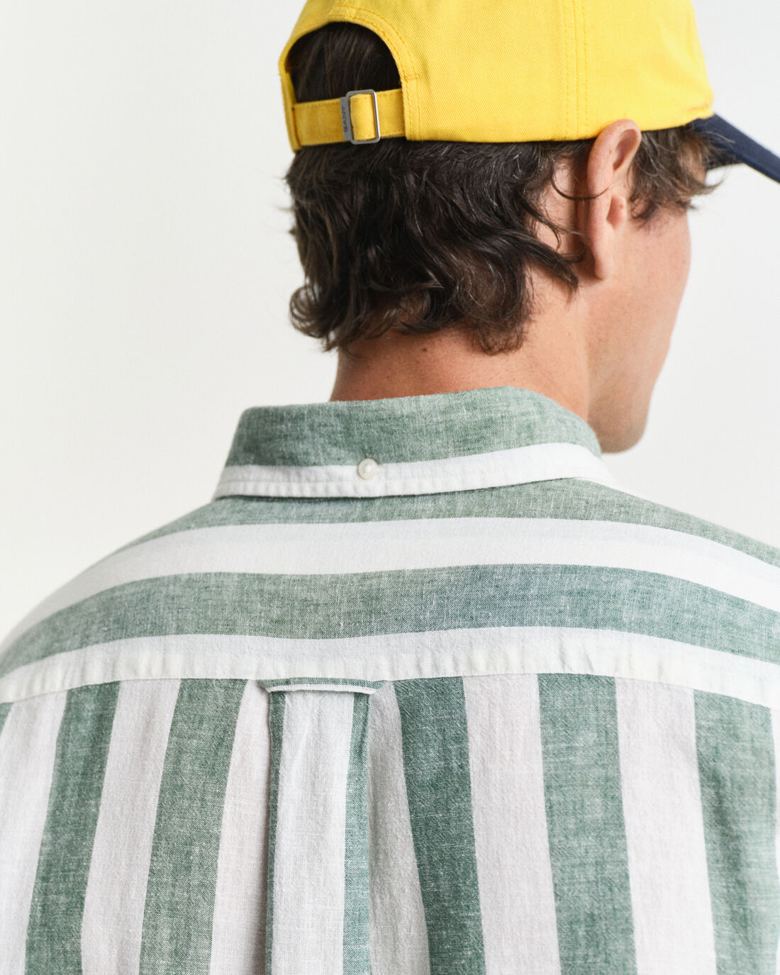 GANT - Linen Shirt - Bold Stripe - Woody Green & White