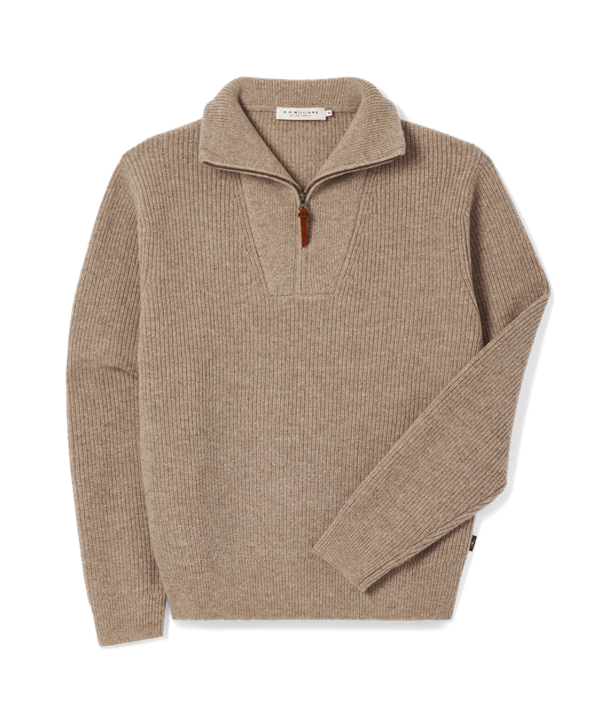R.M.Williams - Linton Quarter Zip Sweater - Sand