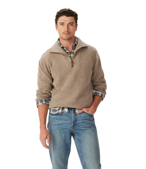 R.M.Williams - Linton Quarter Zip Sweater - Sand