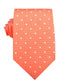 OTAA - Nailhead Polka Dot Tie - Coral Orange with White Dots