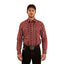 Ringers Western - Mapleton Western Shirt - Cedar showcased on a model, featuring a timeless striped pattern with snap buttons.