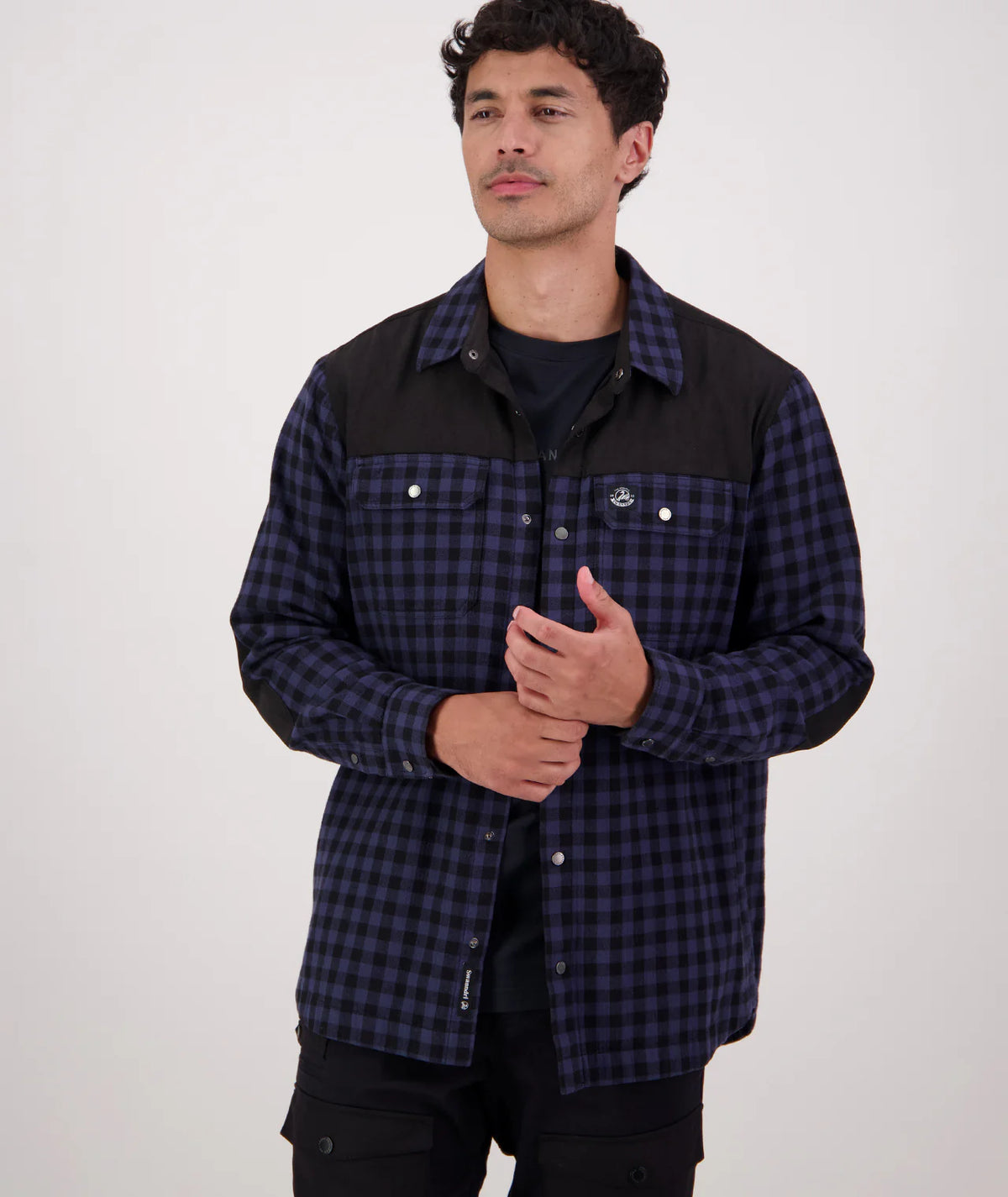 Swanndri - Marton Stormshield Long Sleeve Shirt - Mood Indigo/Caviar