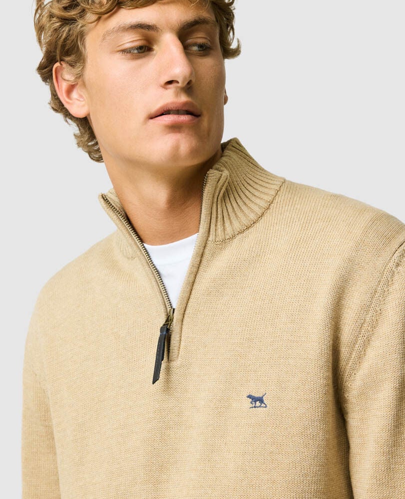 Rodd & Gunn - Merrick Bay Quarter Zip Jumper - Barley