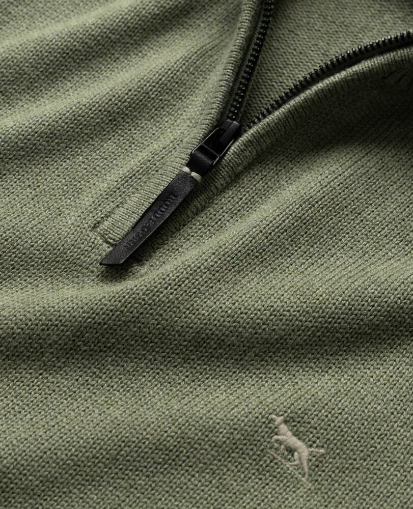 Rodd & Gunn - Merrick Bay Quarter Zip Jumper - Thyme - MULTIBUY