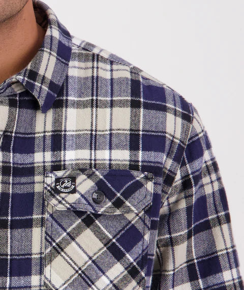 Swanndri - Morven Sherpa Shirt/Jacket - Check - Navy/Grey Horizon