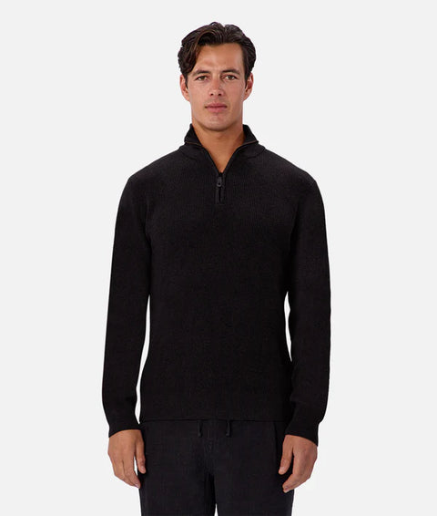 Industrie - The New England Zip Neck Knit - Black