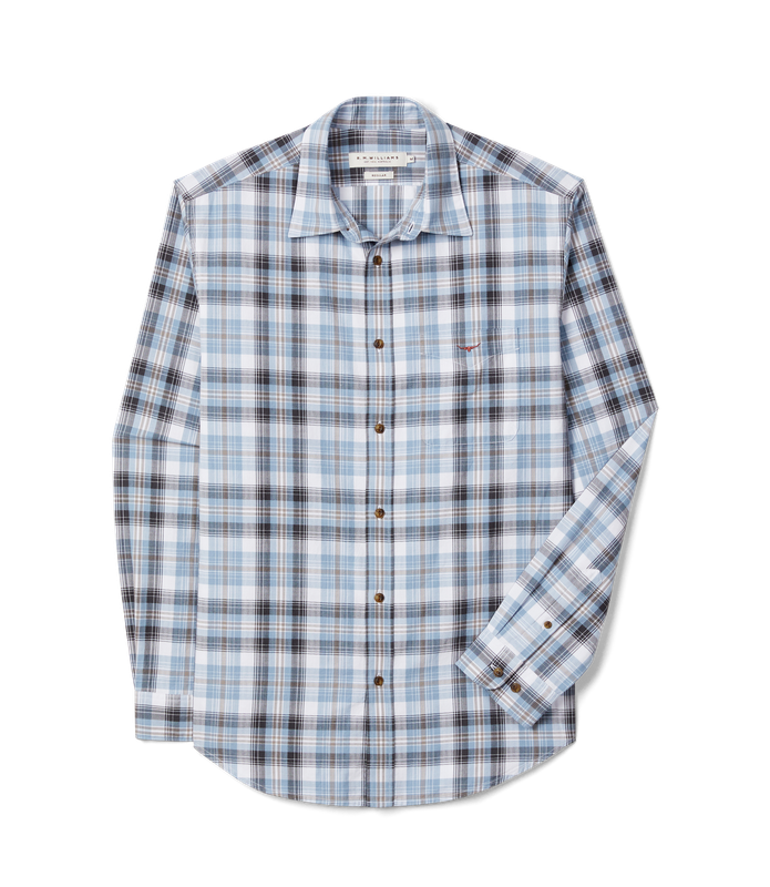 R.M.Williams - O'Connell Shirt - Check - Blue, White & Black