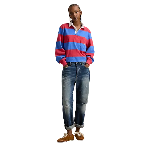 Polo Ralph Lauren - Jersey Shaped Rugby Shirt- Red-Blue Stripe
