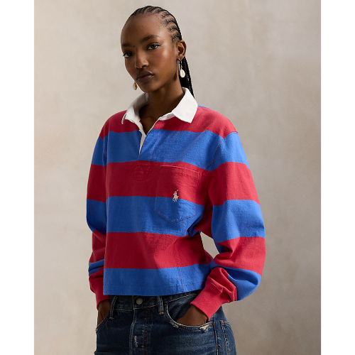 Polo Ralph Lauren - Jersey Shaped Rugby Shirt- Red-Blue Stripe