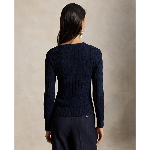 Polo Ralph Lauren - Womens Cable Knit Cotton Sweater - Navy