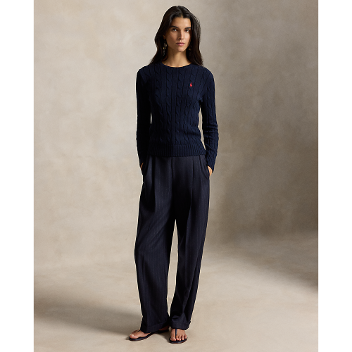 Polo Ralph Lauren - Womens Cable Knit Cotton Sweater - Navy