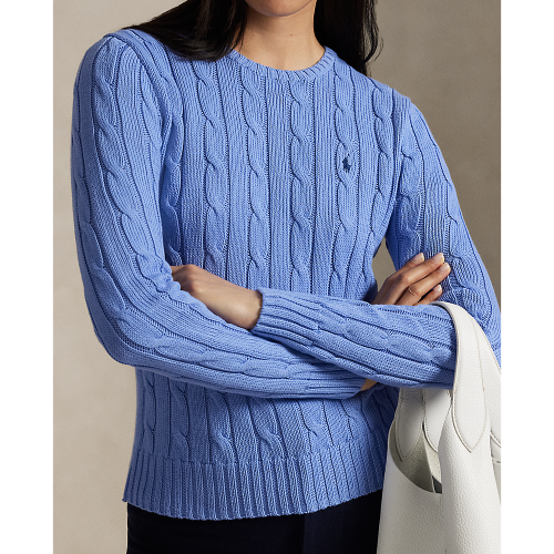 Polo Ralph Lauren - Cable Knit Cotton Crewneck Sweater - Litchfield Blue